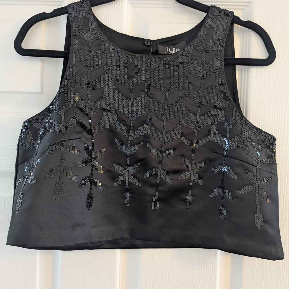 Parker Black Sequin Embellished Women's Top